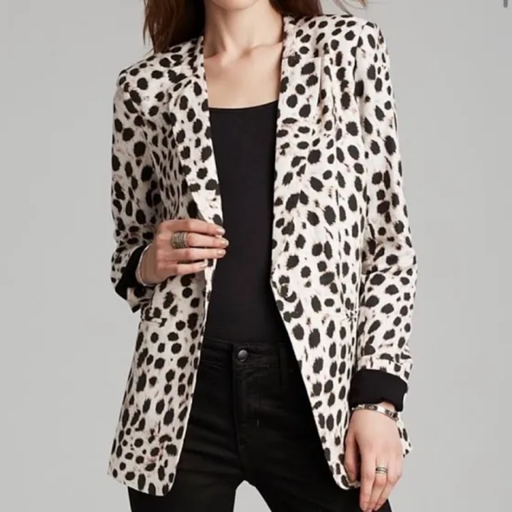 Joe's Jeans 1 button cheetah print blazer
